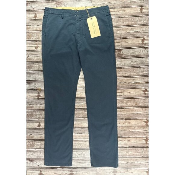 Rag & Bone Hughes Chinos pants size 32 color navy NWT handmade USA - Picture 1 of 6